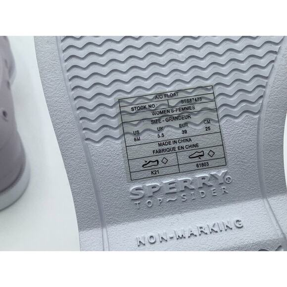 Women's Sperry's Size 8 Loafers Lilac Holes Waterproof Non-marking - Picture 4 of 8